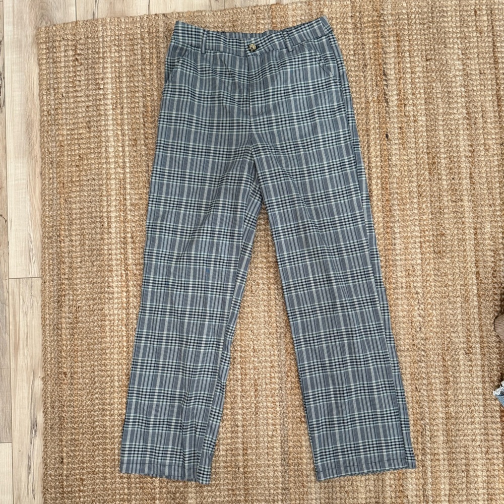 Full Tilt Gray Plaid Trousers
